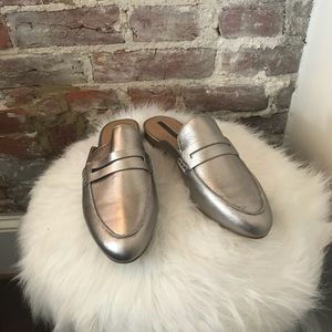 TAHARI silver loafers